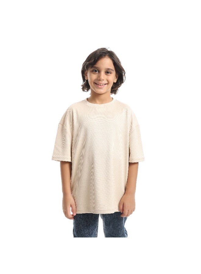 سيزار تيشرت اولادي خامة بسكوتة برقبة دائرية - Image 1