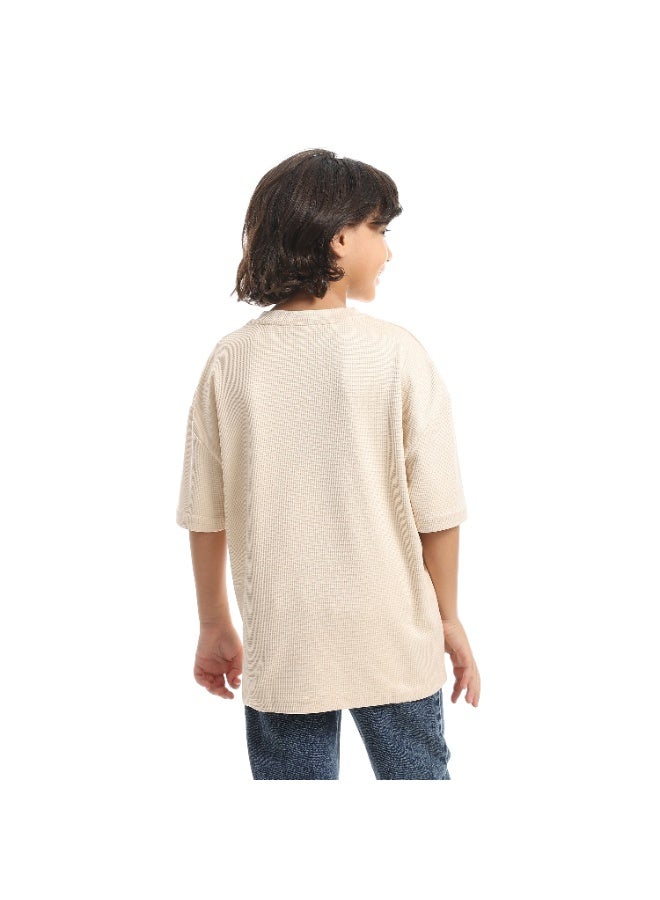 سيزار تيشرت اولادي خامة بسكوتة برقبة دائرية - Image 4