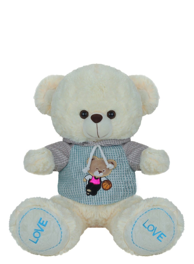 Magnolia Stylish teddy bear with check t-shirt and hat! Size 40 cm 