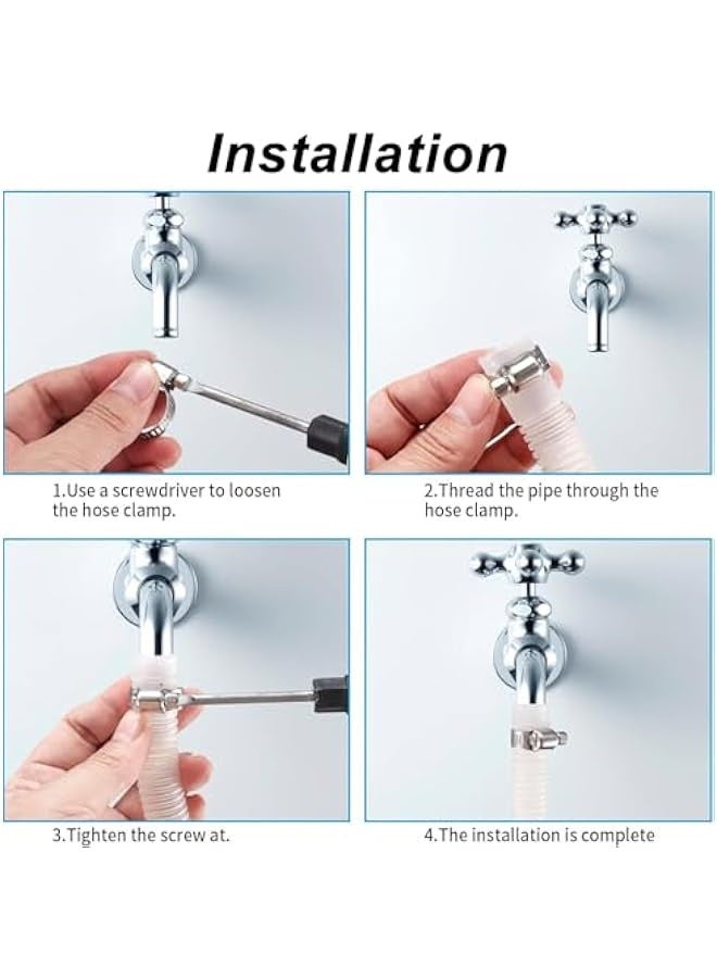 بروماس مجموعة مشابك خراطيم من الفولاذ المقاوم للصدأ مكونة من 12 قطعة - مشابك تروس دودة قابلة للتعديل (من 8 مم إلى 29 مم) - Image 3