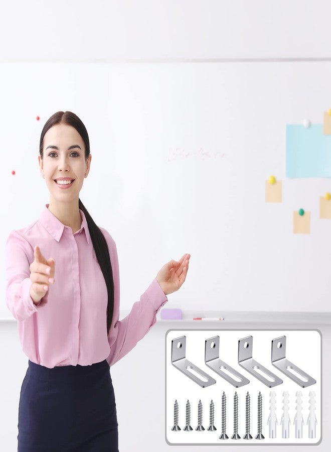 Oudain 20 Set Whiteboard Brackets Whiteboard Installation Hardware Kit Mounting Wall Hanging Brackets Include Hanger Supports, Screws, Expansion Tube for Hanging School Office Supplies,1.26x0.47in - Image 5
