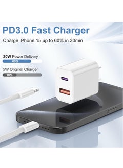 General iPhone 15 Charger, 10ft USB C Charger, 20W Dual USB Fast Wall Charger, USB C Charger Block for iPhone 15/15 Pro/15 Pro Max/iPad Pro/AirPods and More  - Image 2