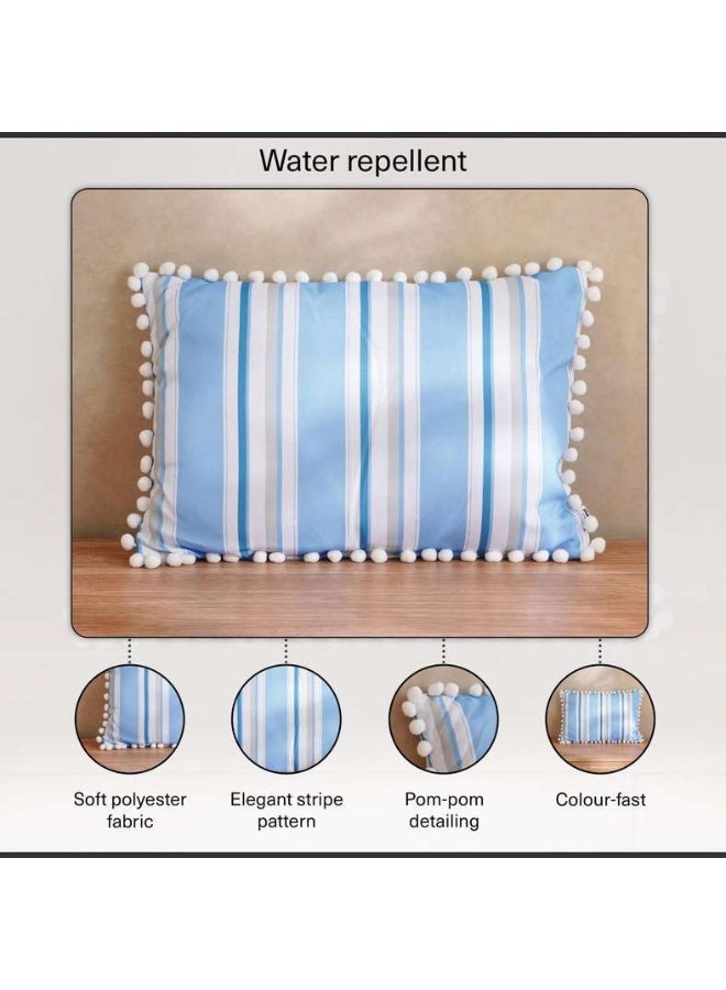 Pan Home وسادة خارجية مخططة زرقاء 50x35 سم - Image 3