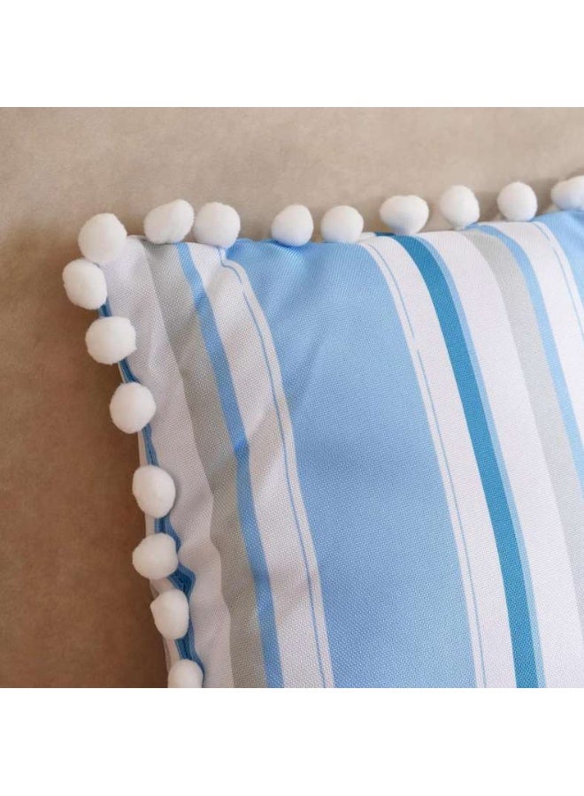 Pan Home وسادة خارجية مخططة زرقاء 50x35 سم - Image 2