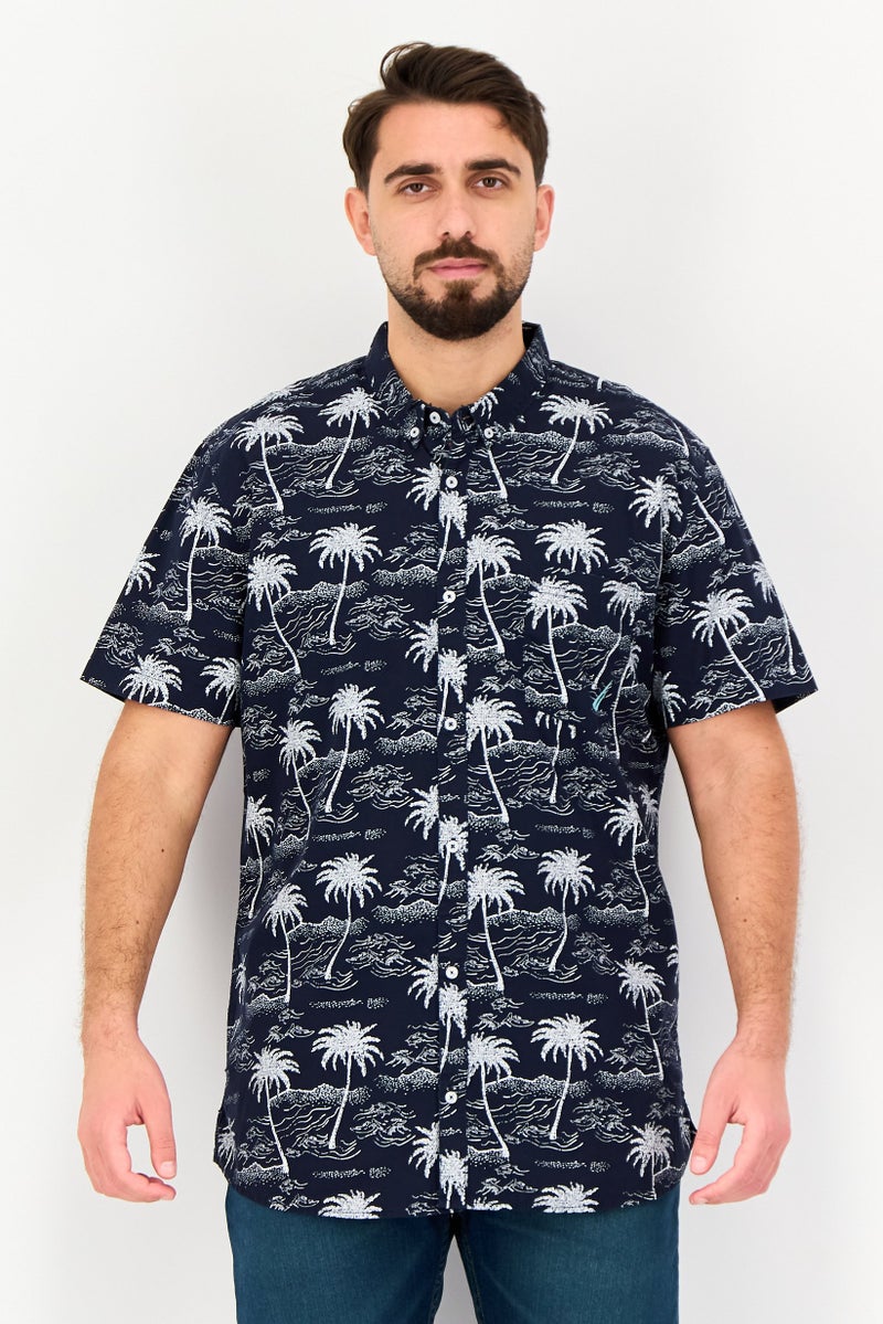 NAUTICA Men Classic Fit Allover Print Short Sleeve Casual Shirt, Multicolor - Image 1