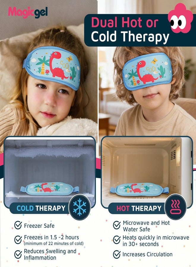 Magic Gel Toddler & Kids Ice Packs for Boo Boos & Injuries, Reusable Hot & Cold Gel Pack with Adjustable Strap for Kids & Toddler Head, Fever & Headache Relief, Toothache & Cooling Eye Mask - Dinosaur - Image 4