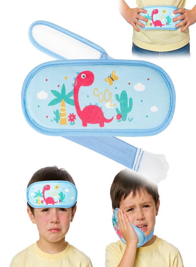 Magic Gel Toddler & Kids Ice Packs for Boo Boos & Injuries, Reusable Hot & Cold Gel Pack with Adjustable Strap for Kids & Toddler Head, Fever & Headache Relief, Toothache & Cooling Eye Mask - Dinosaur - Image 1