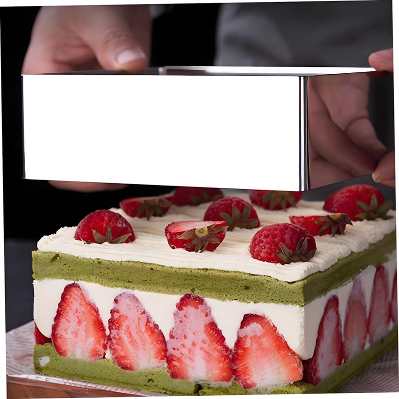 3pcs Stainless Steel Square Cake Molds 4 6 8 Inch Heat Resistant Baking Rings for Tiramisu Mousse Cakes and Desserts - Image 5