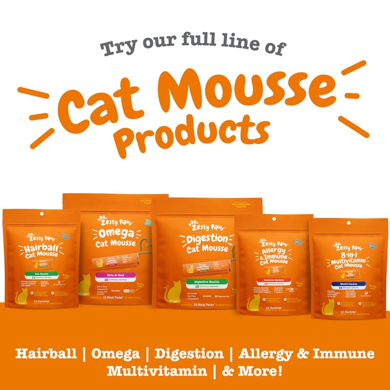 Zesty Paws Cat Mousse Squeezies Puree Cat Treats for Digestion - with Seaweed, Omega Fatty Acids, Antioxidants - Support for Digestive Health Cats - Chicken Flavor - 18 Count - Image 5