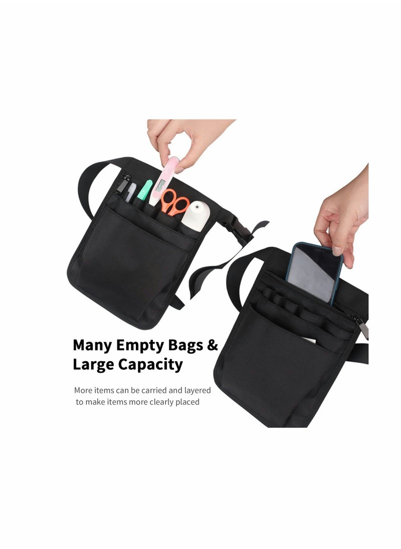 KASTWAVE - Durable Multifunctional Nurse Accessories Storage Bag with Adjustable Belt Utility Waist Tool Organizer for Stethoscopes Bandage Scissors and Other Supplies, Black - Image 1