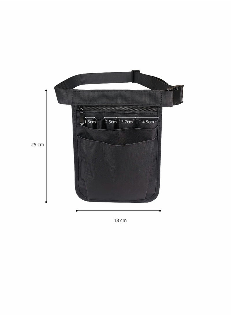 KASTWAVE - Durable Multifunctional Nurse Accessories Storage Bag with Adjustable Belt Utility Waist Tool Organizer for Stethoscopes Bandage Scissors and Other Supplies, Black - Image 1