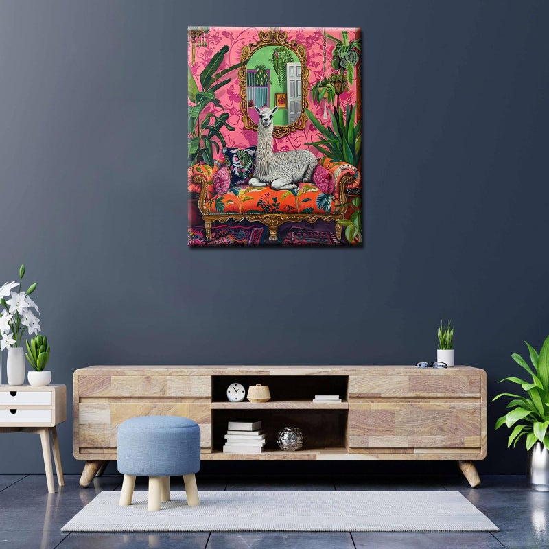 Aihonmin Llama Paint by Numbers Tropical Green Leaves Paint by Numbers Kits Children,Boho Painting Kits on Canvas with Brushes and Acrylic Pigment Without Framed 16''W x 20''H - Image 4