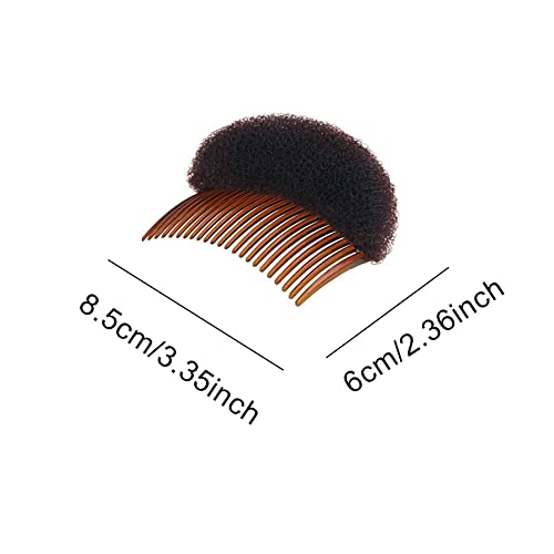 Natuworld 2Pcs Charming Bump It Up Volume Inserts Hair Comb Do Beehive Hair Stick Bun Maker Tool Styling Accessories for Women Lady Girl (Brown) - Image 3