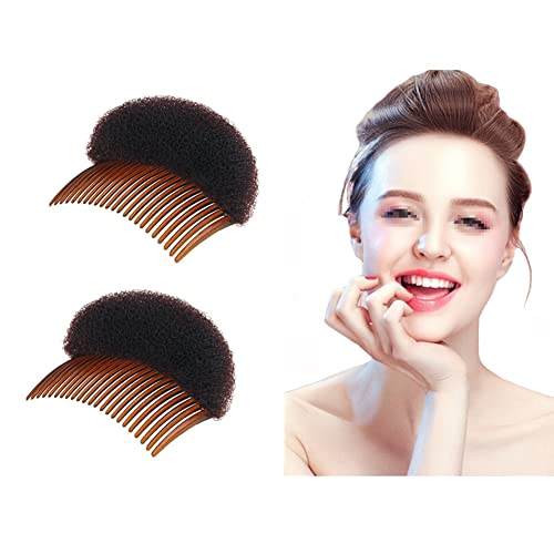 Natuworld 2Pcs Charming Bump It Up Volume Inserts Hair Comb Do Beehive Hair Stick Bun Maker Tool Styling Accessories for Women Lady Girl (Brown) - Image 4