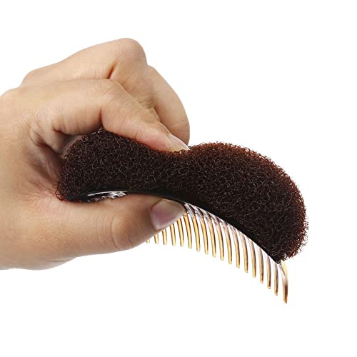 Natuworld 2Pcs Charming Bump It Up Volume Inserts Hair Comb Do Beehive Hair Stick Bun Maker Tool Styling Accessories for Women Lady Girl (Brown) - Image 5