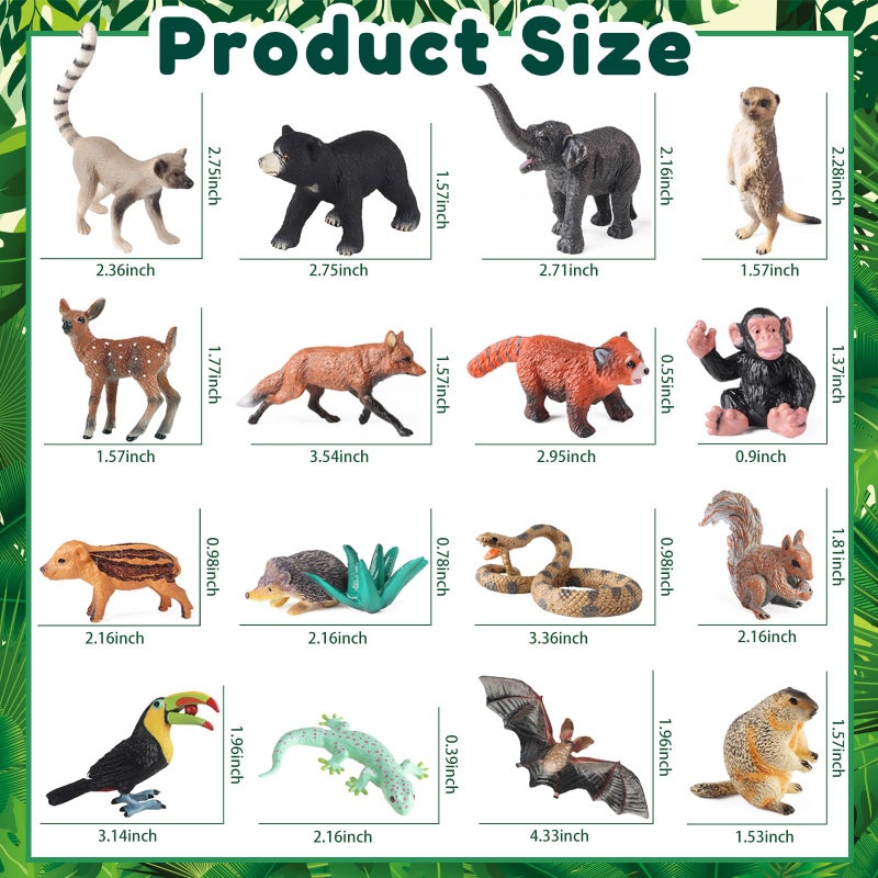 EOIVSH Forest Animal Figures 16pcs Jungle Animal Toys Figurines Wild Toy Figures Playset Gift for Kids 3 4 5 6 7 Years Old - Image 5
