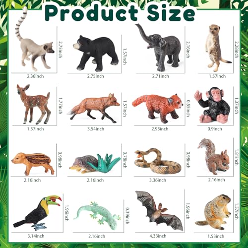 EOIVSH Forest Animal Figures 16pcs Jungle Animal Toys Figurines Wild Toy Figures Playset Gift for Kids 3 4 5 6 7 Years Old - Image 4