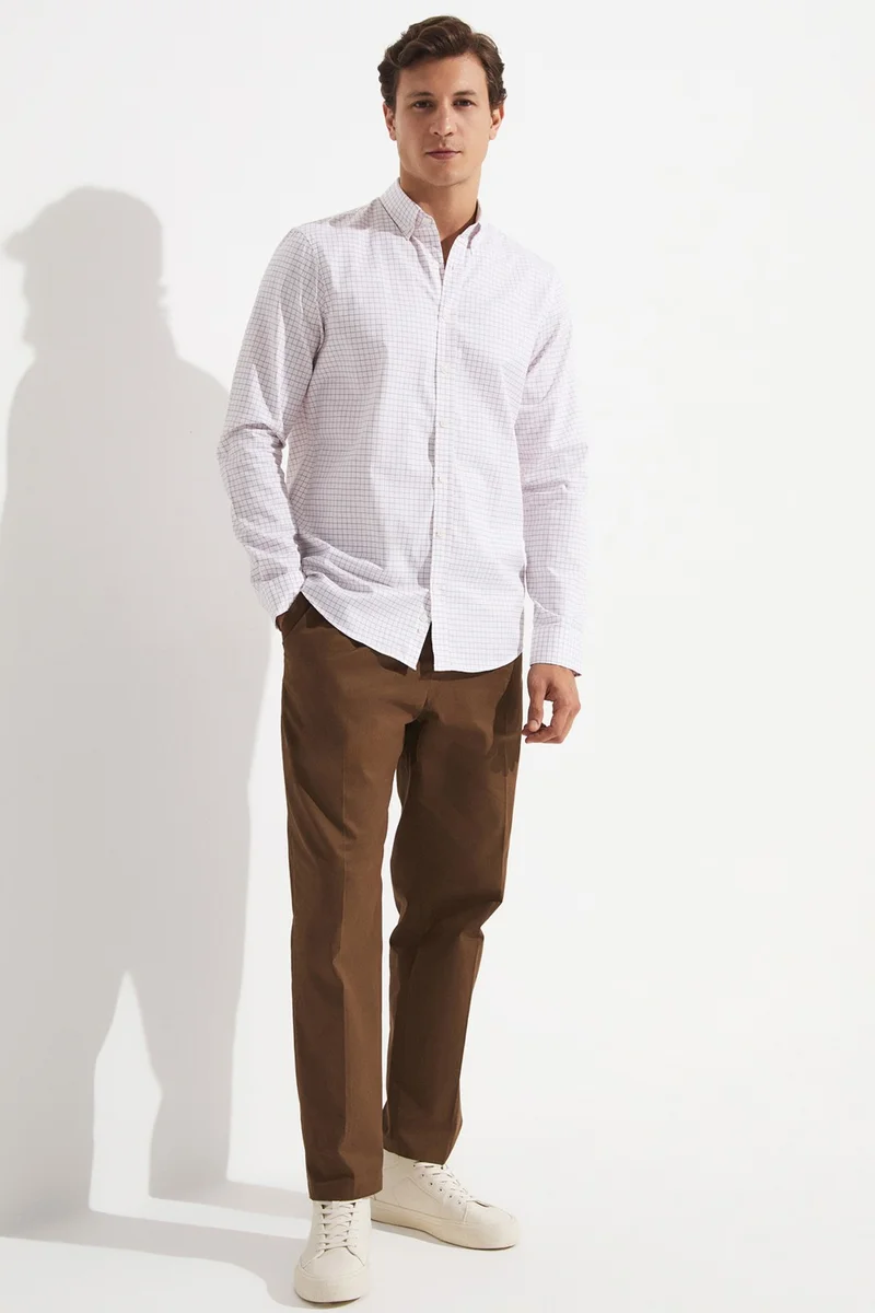 جون Exclusive Men's Long Sleeve Plaid Regular Fit Shirt