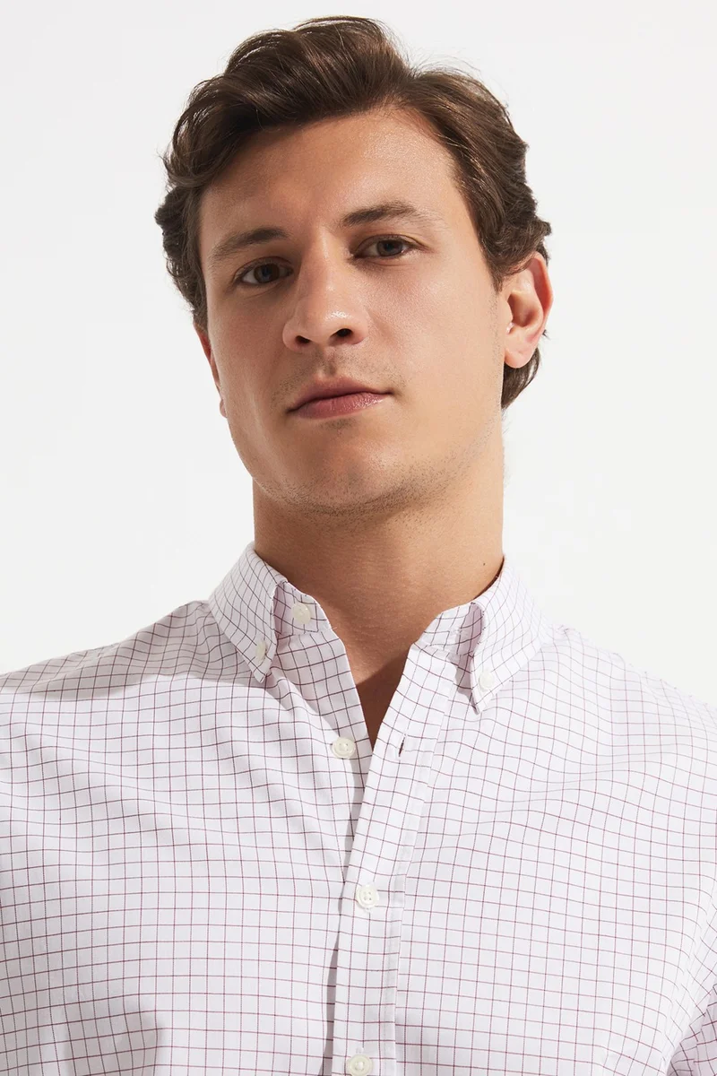 جون Exclusive Men's Long Sleeve Plaid Regular Fit Shirt