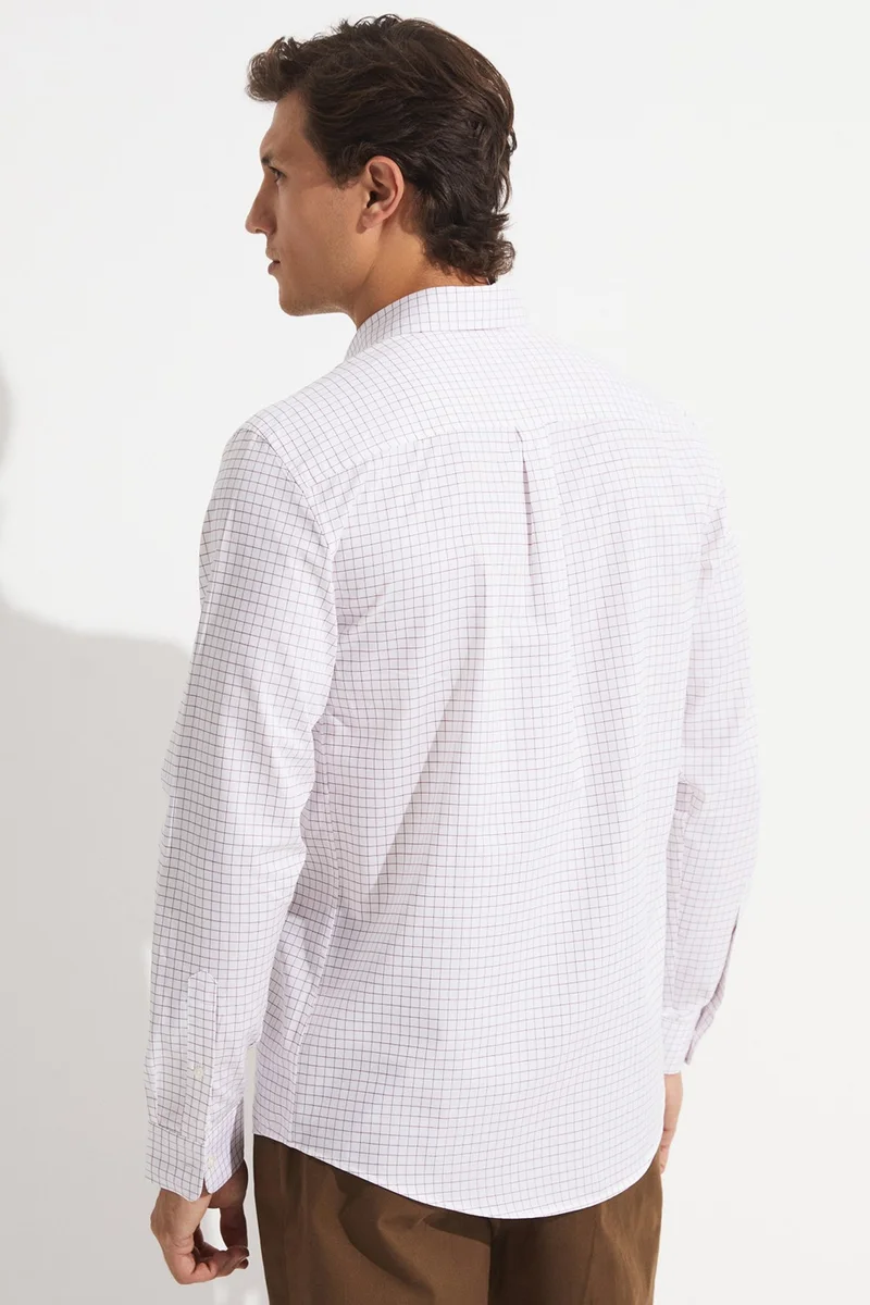 جون Exclusive Men's Long Sleeve Plaid Regular Fit Shirt