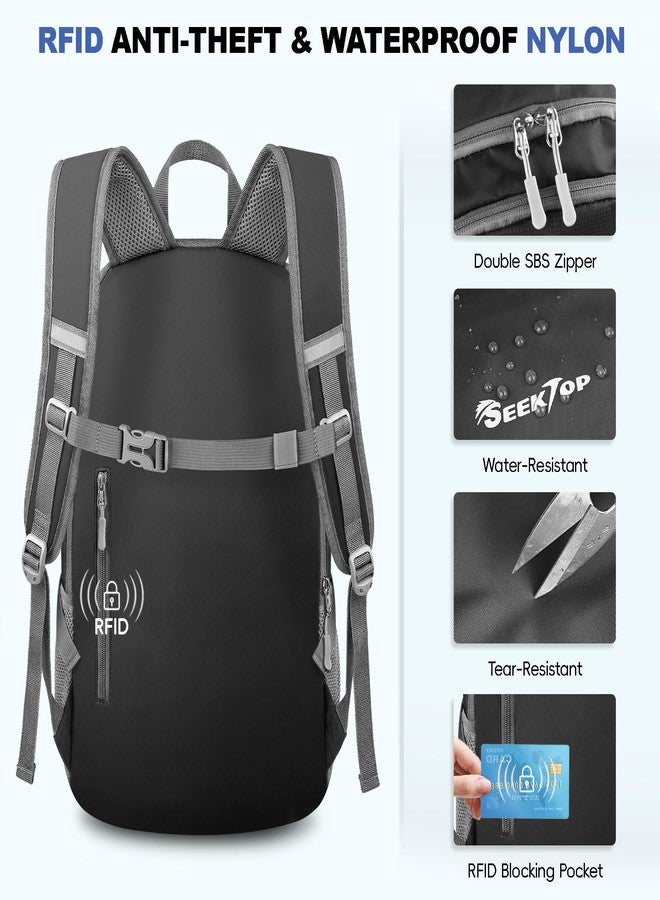 Seektop Lightweight Packable Hiking Backpack Water Resistant Expandable 20L-28L for Women Men, RFID Day Pack for Travel - Image 4