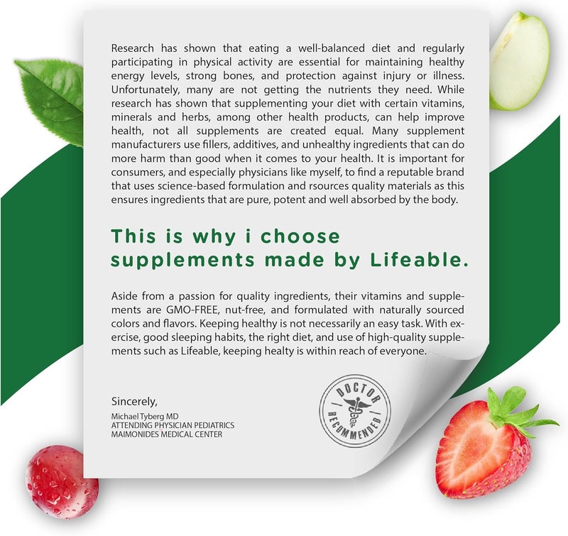 Lifeable Cranberry Gummies for Kids  25000 mg Equivalency  Great Tasting Cranberry Supplement  for Urinary Tract Health Bladder  Digestive Support  Vegan and Non GMO Cranberries  60 Count - Image 5