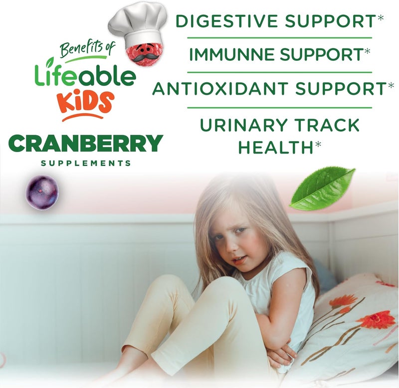 Lifeable Cranberry Gummies for Kids  25000 mg Equivalency  Great Tasting Cranberry Supplement  for Urinary Tract Health Bladder  Digestive Support  Vegan and Non GMO Cranberries  60 Count - Image 3