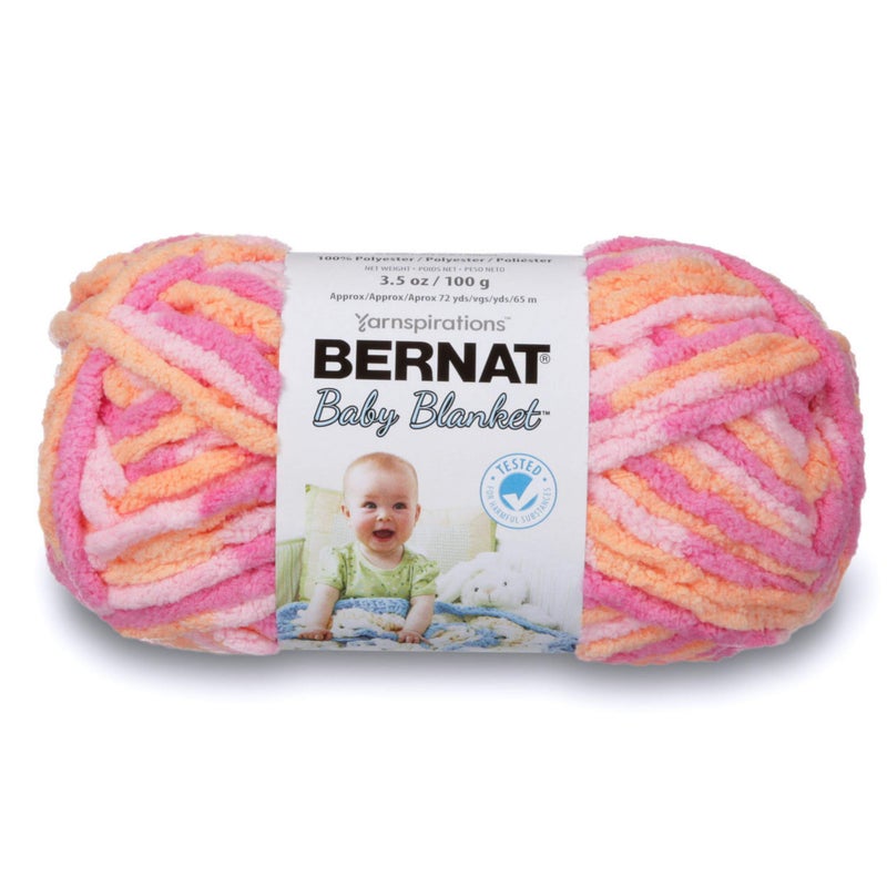 Bernat Baby Blanket Yarn, 3.5 oz, Gauge 6 Super Bulky, Peachy - Image 1