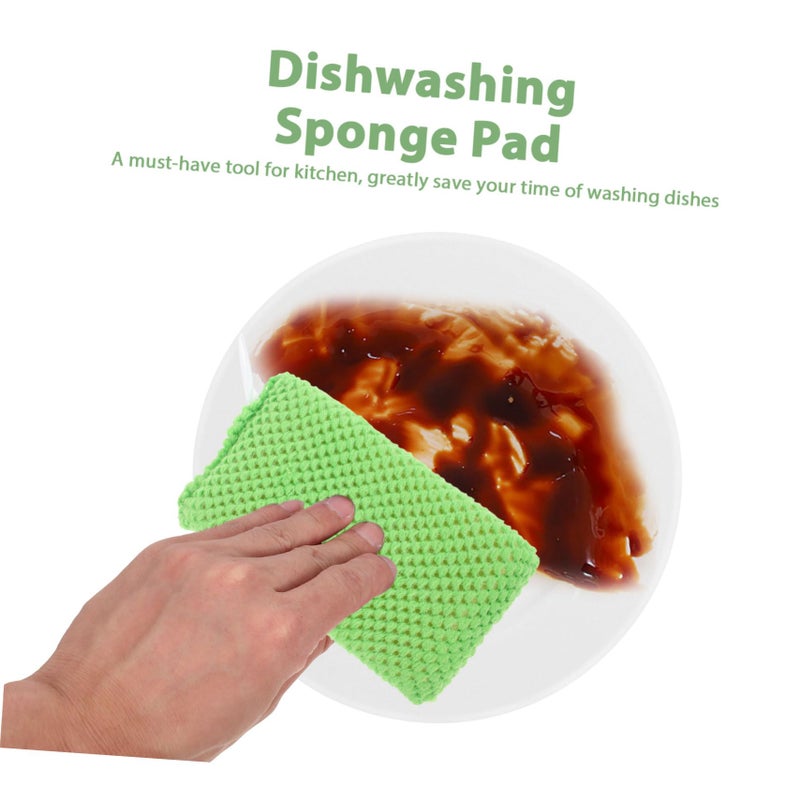 Green Non Scratch Dishwashing Sponge Scrubber Pad For Kitchen Cookware Cleaning - Image 4