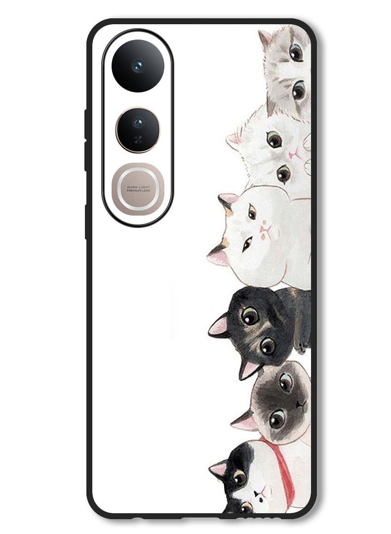 Theodor Case Compatible with Vivo V50 Lite Protection Shockproof Bumper Cover Cute Cats - Image 1