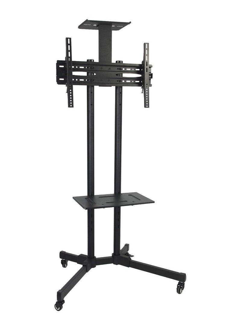 ELTRAZONE DG60B FS Mobile/Rolling TV Cart with Lockable Wheels, Floor TV Stand 32-75 Inch, LED & LCD Screen TV Trolley with Supported Camera Rack & Strong Wheels Holds up to 50 Kg  - Image 2