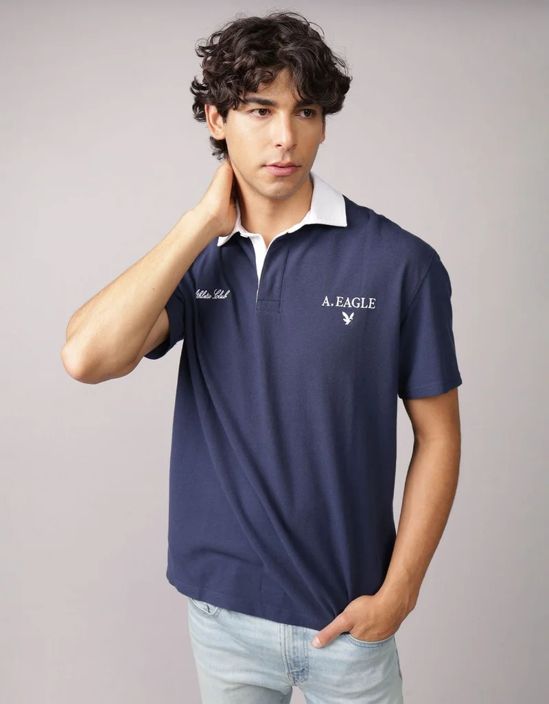 American Eagle AE Graphic Polo Shirt