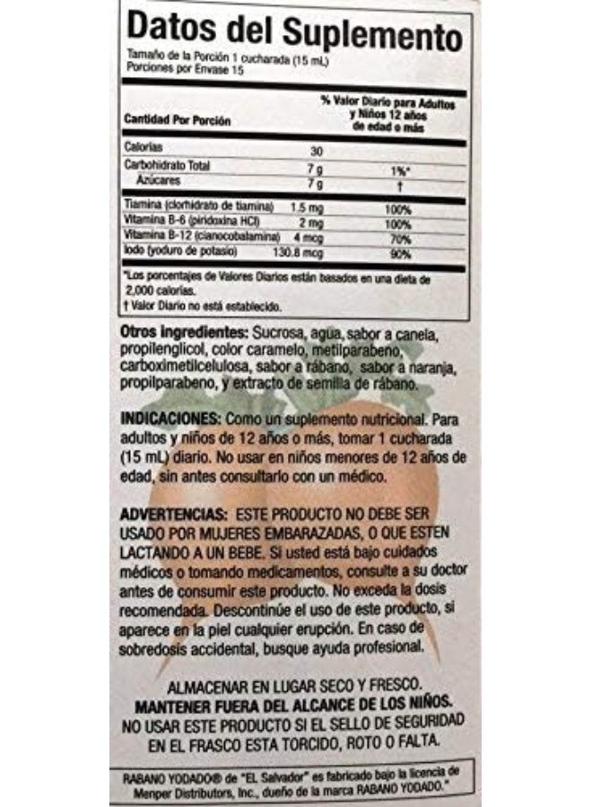 Menper Rabano Yodado De"El Salvador" 8 oz. Dietary Supplement 2-Pack - Image 3