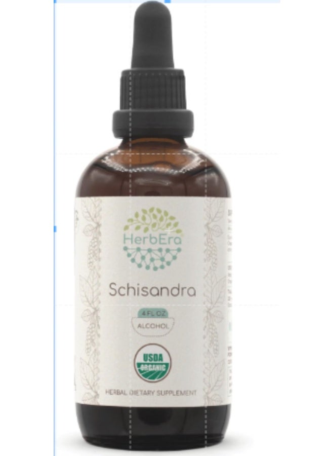 مستخلص هيرب إيرا شيساندرا A120 العضوي المعتمد من وزارة الزراعة الأمريكية | مستخلص كحولي، قطرات عشبية عالية الفعالية، مكمل سائل | توت شيساندرا (Schisandra Chinensis) المجفف العضوي المعتمد (4 أونصة)