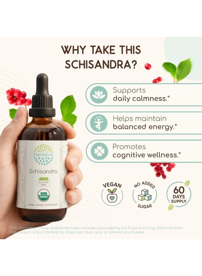 HerbEra Schisandra A120 USDA Organic Tincture | Alcohol Extract, High-Potency Herbal Drops, Liquid Supplement| Certified Organic Schisandra (Schisandra Chinensis) Dried Berry (4 oz) - Image 4