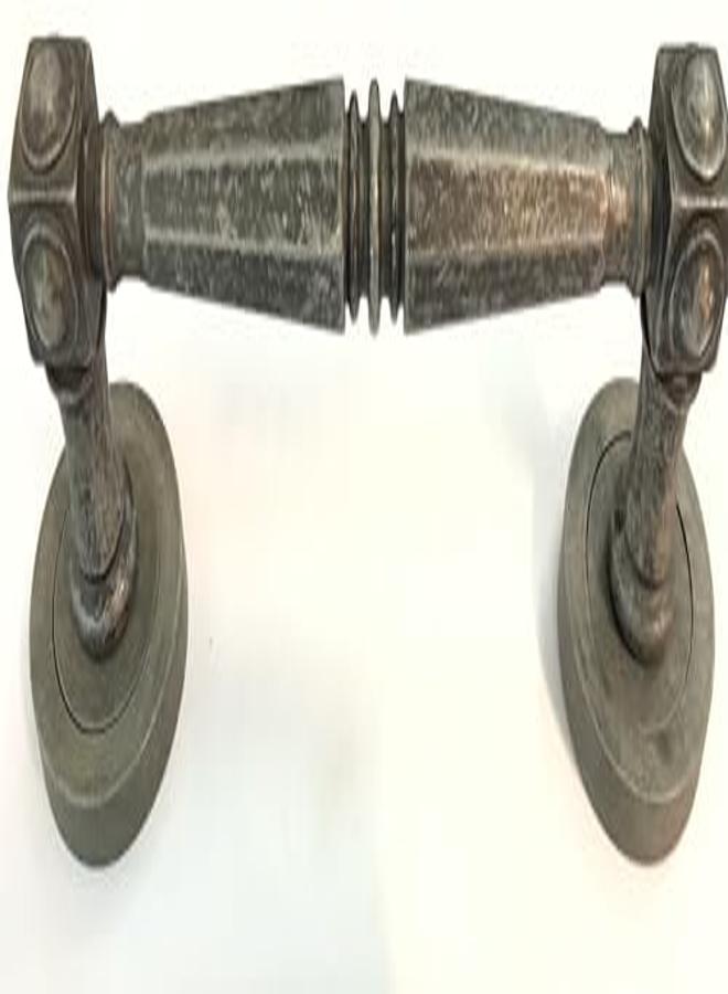 مقبض باب خارجي للشقة ومقبض باب منزلق أسود في فضي - Image 3