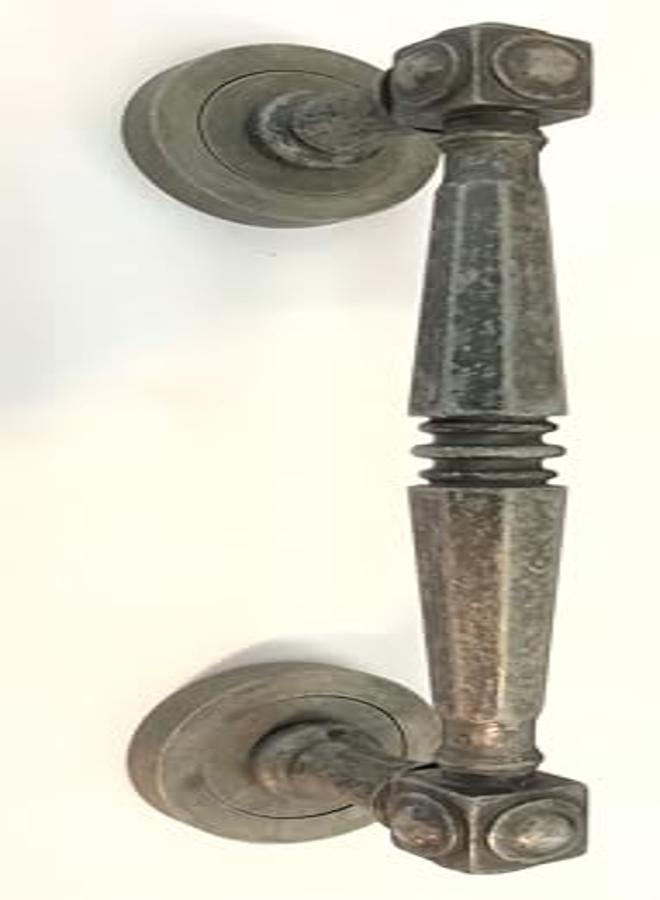 مقبض باب خارجي للشقة ومقبض باب منزلق أسود في فضي - Image 2