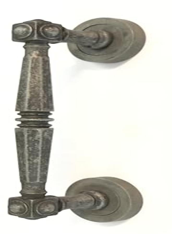 مقبض باب خارجي للشقة ومقبض باب منزلق أسود في فضي - Image 4