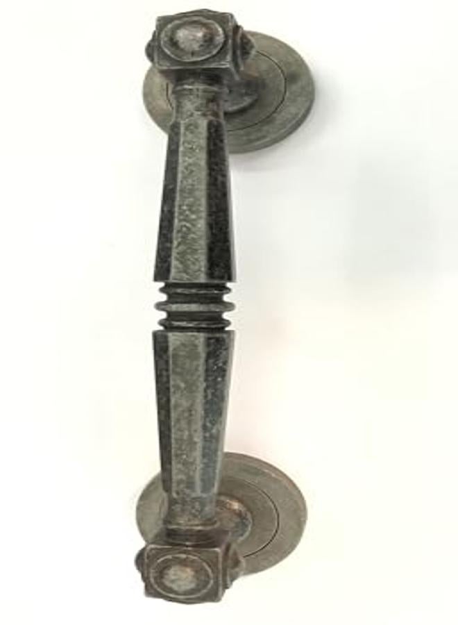 مقبض باب خارجي للشقة ومقبض باب منزلق أسود في فضي - Image 1