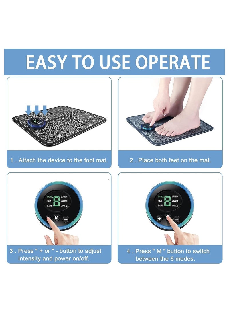 TIGER EMS Electric Foot and Neck Massager – Mini Circulation Booster for Feet, Legs, and Cervical Area | Pulse Therapy Pads for Pain Relief & Muscle Stimulation | Portable, Rechargeable, Easy to Use (MT01, Black) - Image 3