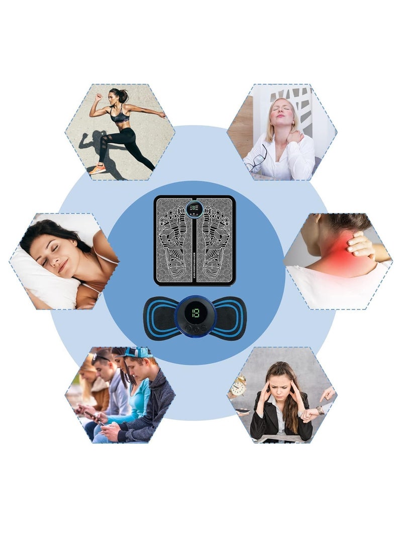 TIGER EMS Electric Foot and Neck Massager – Mini Circulation Booster for Feet, Legs, and Cervical Area | Pulse Therapy Pads for Pain Relief & Muscle Stimulation | Portable, Rechargeable, Easy to Use (MT01, Black) - Image 4