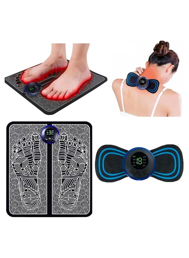 TIGER EMS Electric Foot and Neck Massager – Mini Circulation Booster for Feet, Legs, and Cervical Area | Pulse Therapy Pads for Pain Relief & Muscle Stimulation | Portable, Rechargeable, Easy to Use (MT01, Black) - Image 1