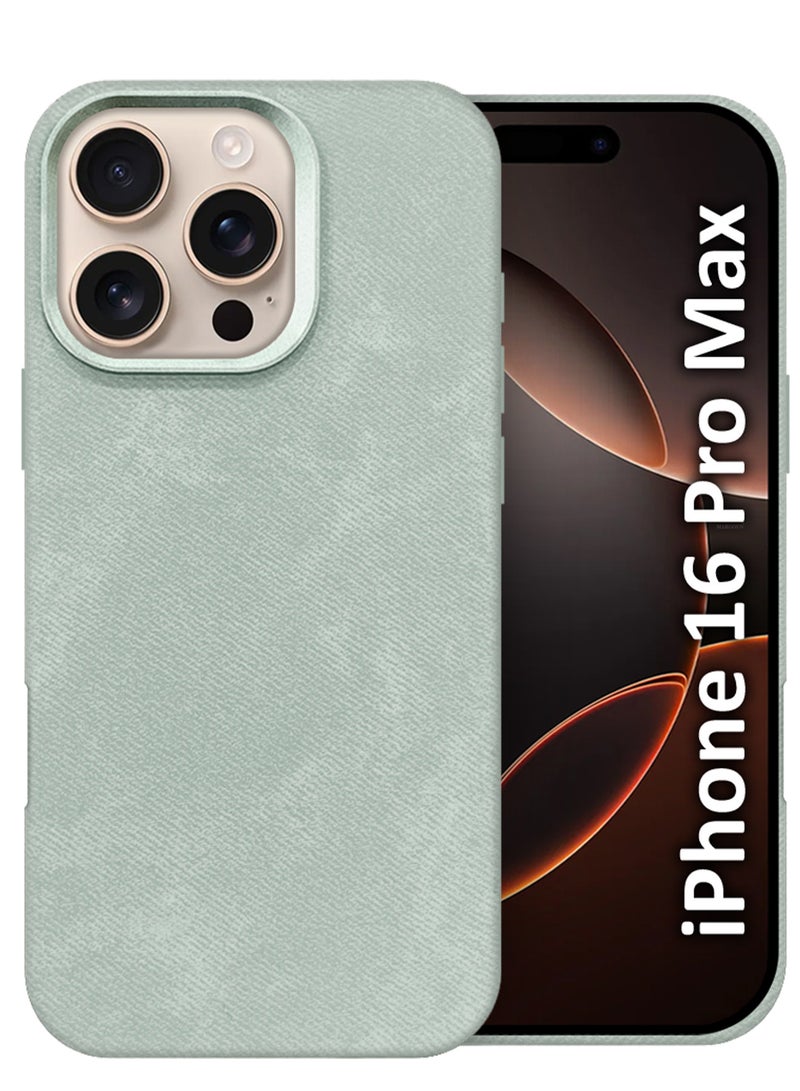 CATANES iPhone 16 Pro Max Alcantara Case Cover Premium Quality Luxurious Soft Touch Protection with Metal Camera Frame - Natural Titanium  - Image 1