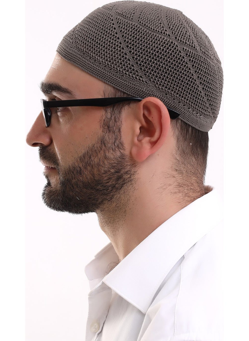 İhvan Online قبعة محبوكة من القطن الدانتيل بلون بني فاتح  - Image 3
