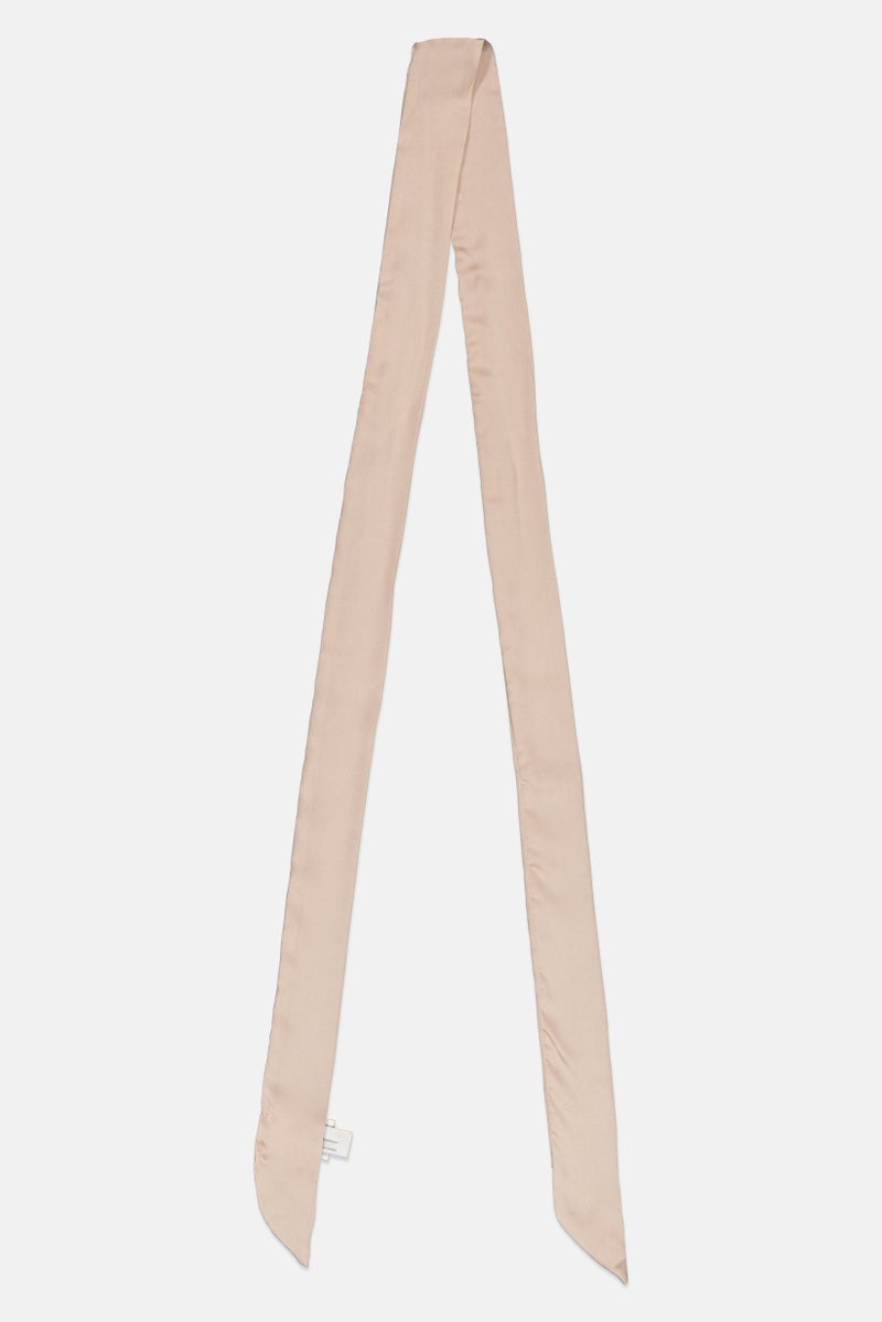 Pull & Bear Women Solid Tie Scarf, Beige  - Image 1