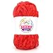 YARFOFUN 100g Velvet Chenille Yarn for CrochetingRed Fluffy Velvet Plush Yarn Thick Soft Chunky Chenille Yarn Baby Blanket Yarn for Crocheting Knitting BeginnersRed - Image 2