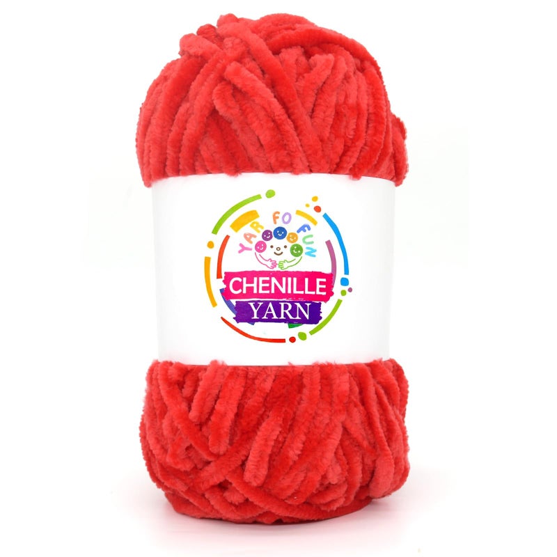 YARFOFUN 100g Velvet Chenille Yarn for CrochetingRed Fluffy Velvet Plush Yarn Thick Soft Chunky Chenille Yarn Baby Blanket Yarn for Crocheting Knitting BeginnersRed - Image 3