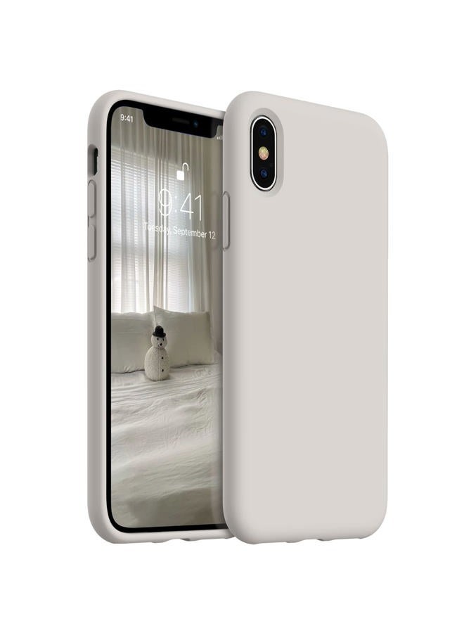 AOTESIER Compatible with iPhone X Protective Case and iPhone Xs Phone Case, Silky Touch Premium Soft Liquid Silicone Rubber Anti-Fingerprint Ultra Slim Thin Cover, 5.8 inch, Stone - Image 1
