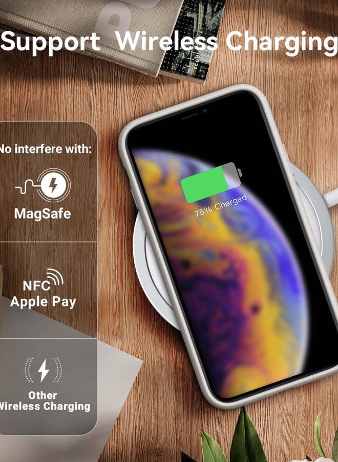 AOTESIER Compatible with iPhone X Protective Case and iPhone Xs Phone Case, Silky Touch Premium Soft Liquid Silicone Rubber Anti-Fingerprint Ultra Slim Thin Cover, 5.8 inch, Stone - Image 4