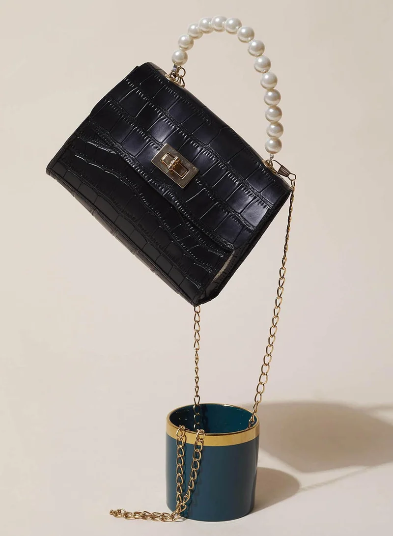 Haute Sauce Textured Magnet Lock Sling Bag
